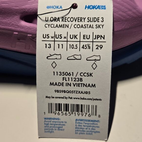 HOKA UNISEX ora recovery slide 3 pink Sz 11men 13 women's NEW - Picture 9 of 9